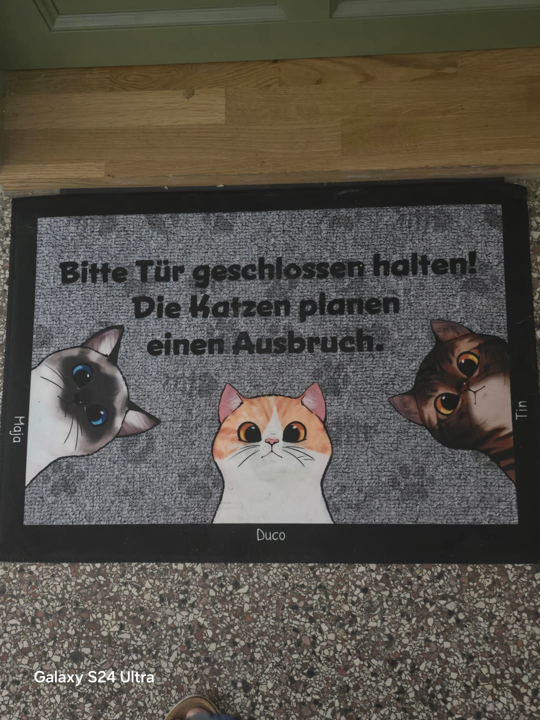 Customer photo review of Katzen planen einen Ausbruch - Individuelle Fußmatte