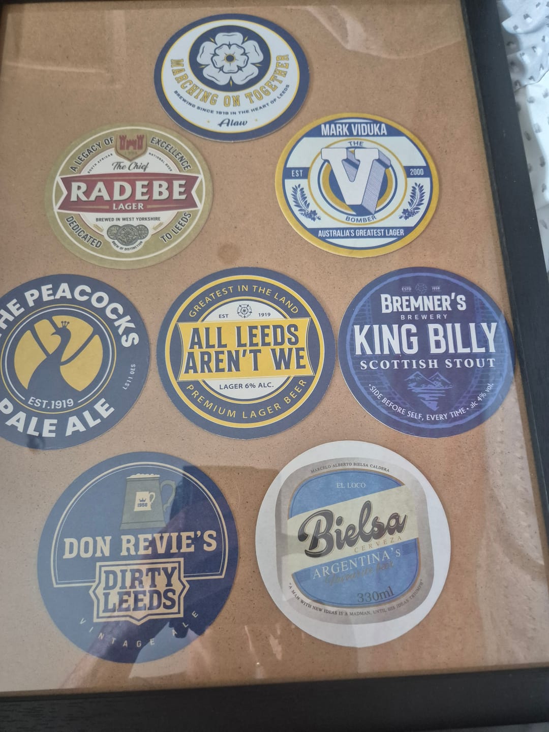Customer photo review of Leeds United Beer Mats (FATHER’S DAY SALE)