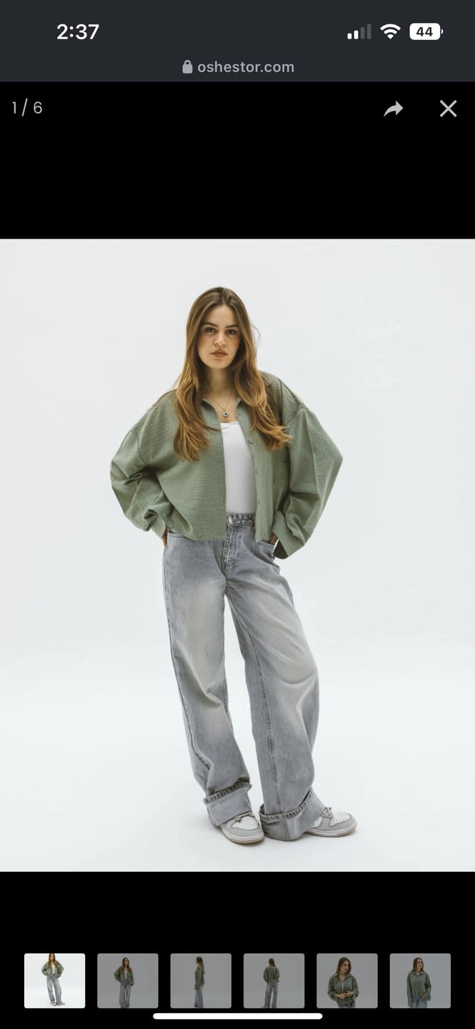 Customer photo review of Cropped Linen Shirt