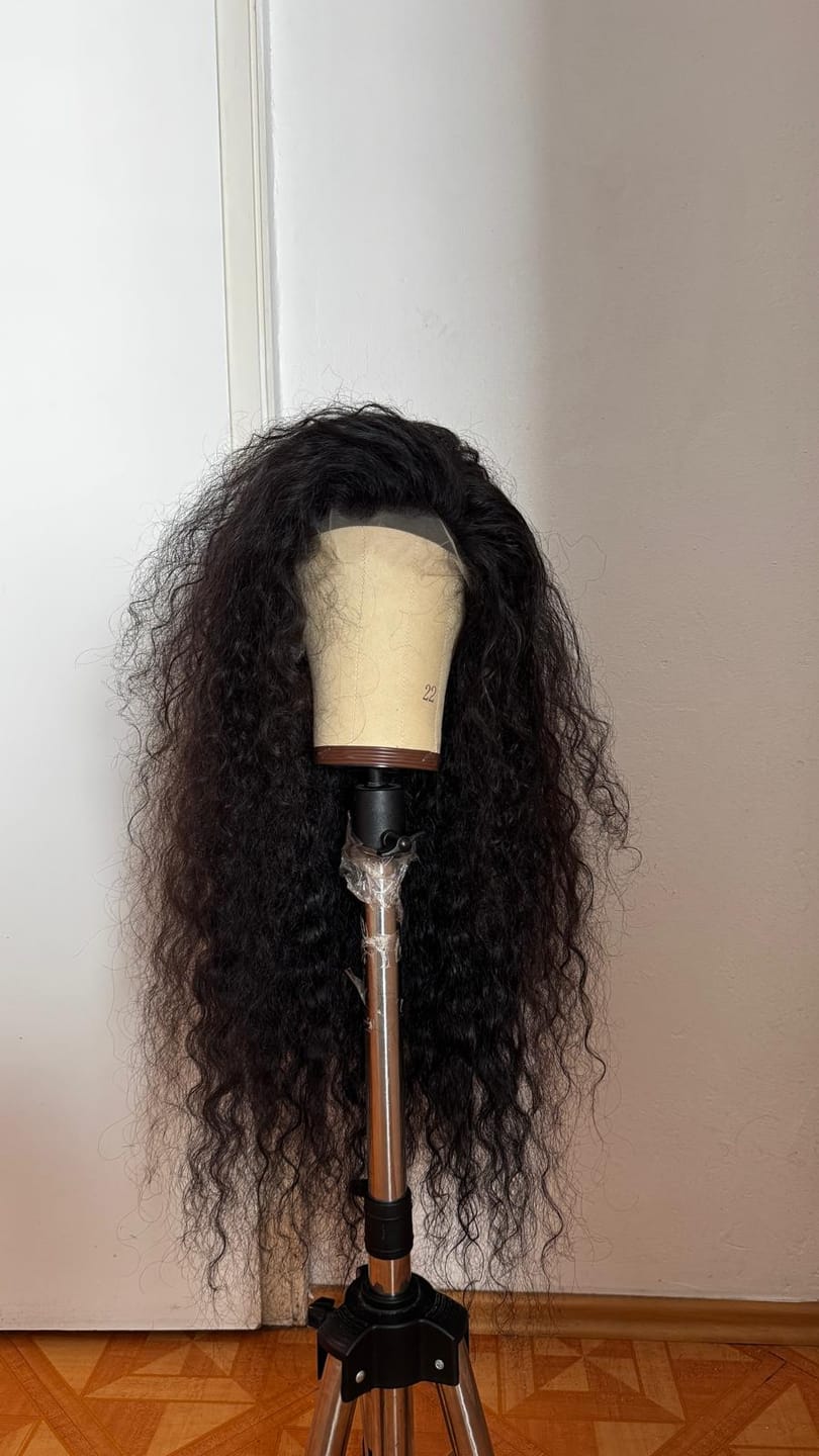 Customer photo review of Raw Indian Curly Lace Frontal