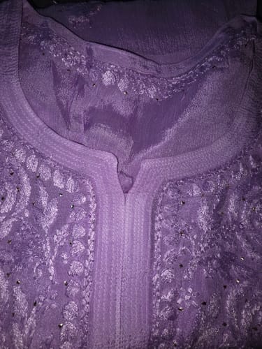 Customer photo review of Hoor Lavender Pure Chiffon Kurta