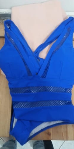 Customer photo review of Maillot de Bain Amincissant Résille Femme