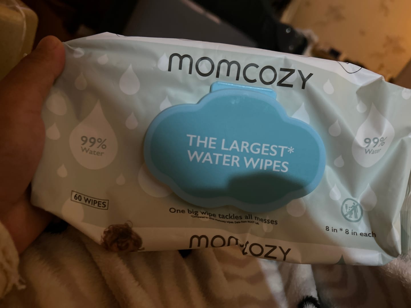 Customer photo review of Momcozy Largest Water Wipes 99% Water Based Wipes for Sensitive Skin (Unscented)