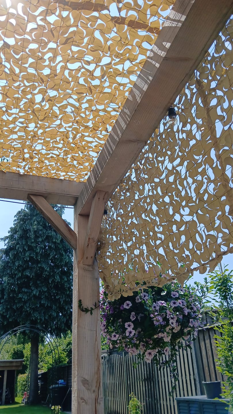 Customer photo review of Met staalkabel versterkt camouflagenet