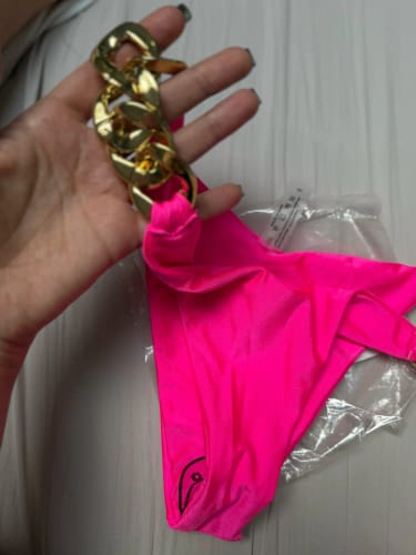 Customer photo review of Bikini Triangle à Nouer Autour du Cou Orné de Chaîne Femme