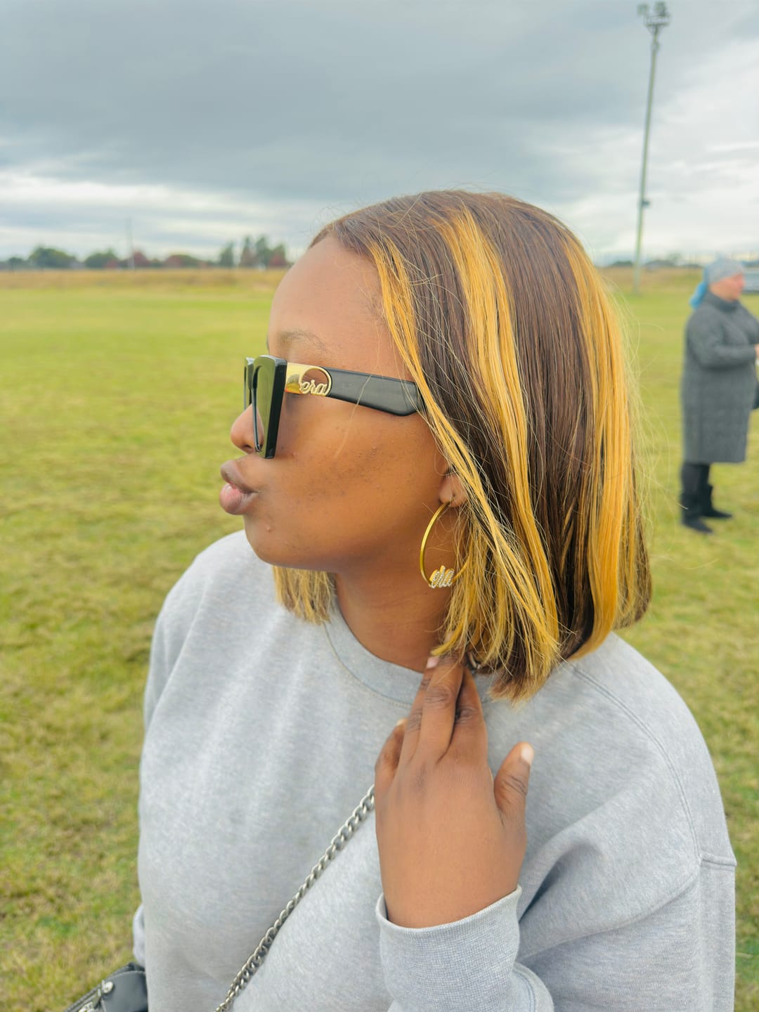 Customer photo review of Black Diva Logo Sunglasses