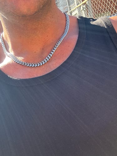 Customer photo review of Cuban Chain (White Gold) 8mm