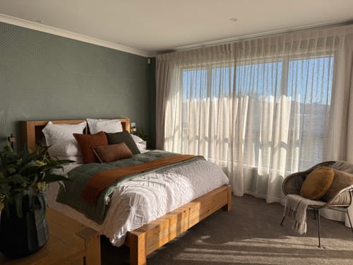 Customer photo review of Elba - Geometric Wood Panel Wallpaper - Sage