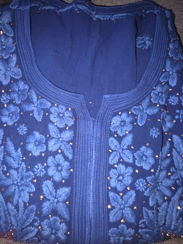 Customer photo review of Mariya Royal Blue Viscose Georgette Kurta