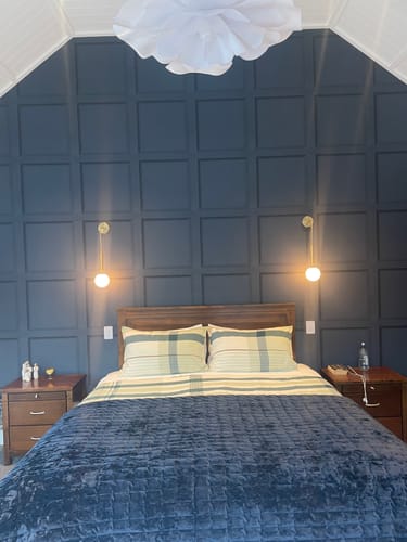 Customer photo review of Modern Wood Paneling Wallpaper - Grey