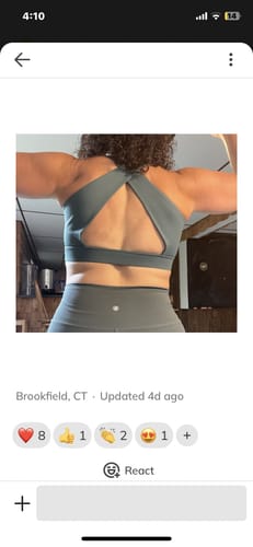 Customer photo review of Vivid Criss-Cross Sports Bra