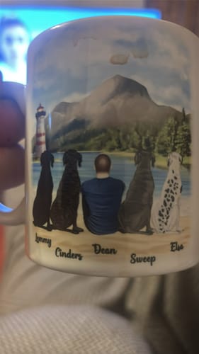 Customer photo review of Man & Dogs - Best Dog Dad Ever Personalised Mug