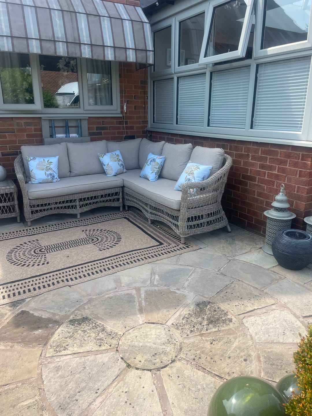 Customer photo review of Outdoor Garden Waterproof Cushion - Bird on Elderflower