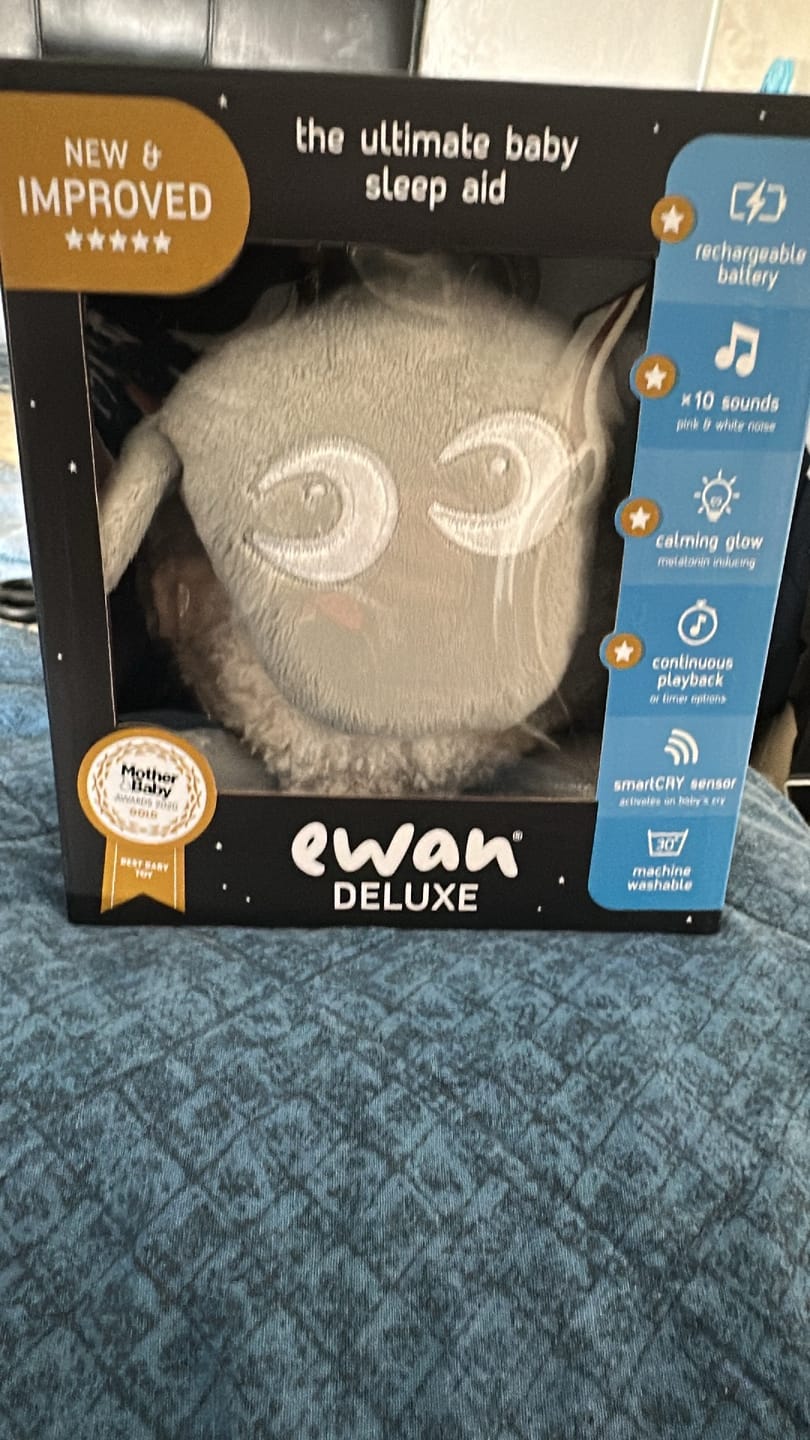 Customer photo review of ewan Deluxe | baby shushing sleep sheep | gray