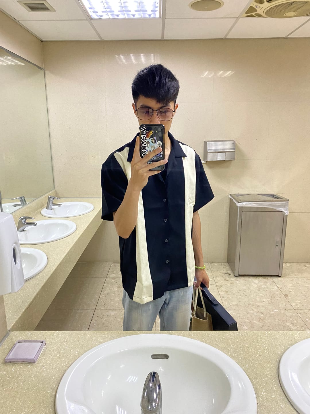 Customer photo review of 異素材コンビ　キューバカラー半袖シャツ