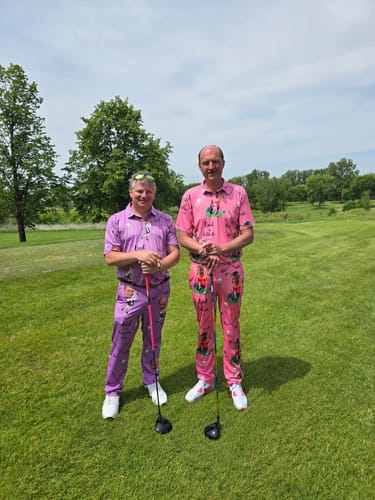 Customer photo review of Argyle Colorful-Men's Golf Knickers Pants