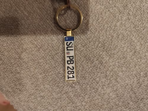 Customer photo review of Kennzeichen Schlüsselanhänger Mini Nummernschild Metall