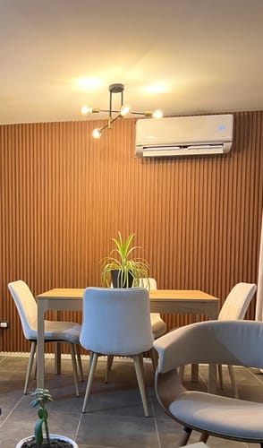 Customer photo review of Lampara Techo Modelo LIMBA Color Negro/Dorado 4 soquetes