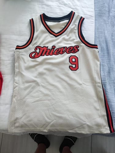 Customer photo review of Custom Cream Orange-Black Authentic Throwback Basketball Jersey
