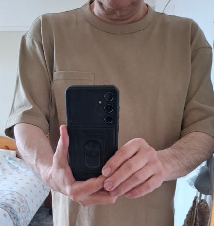Customer photo review of 9.8 oz Cotton Classic Pocket T-Shirt - Khaki