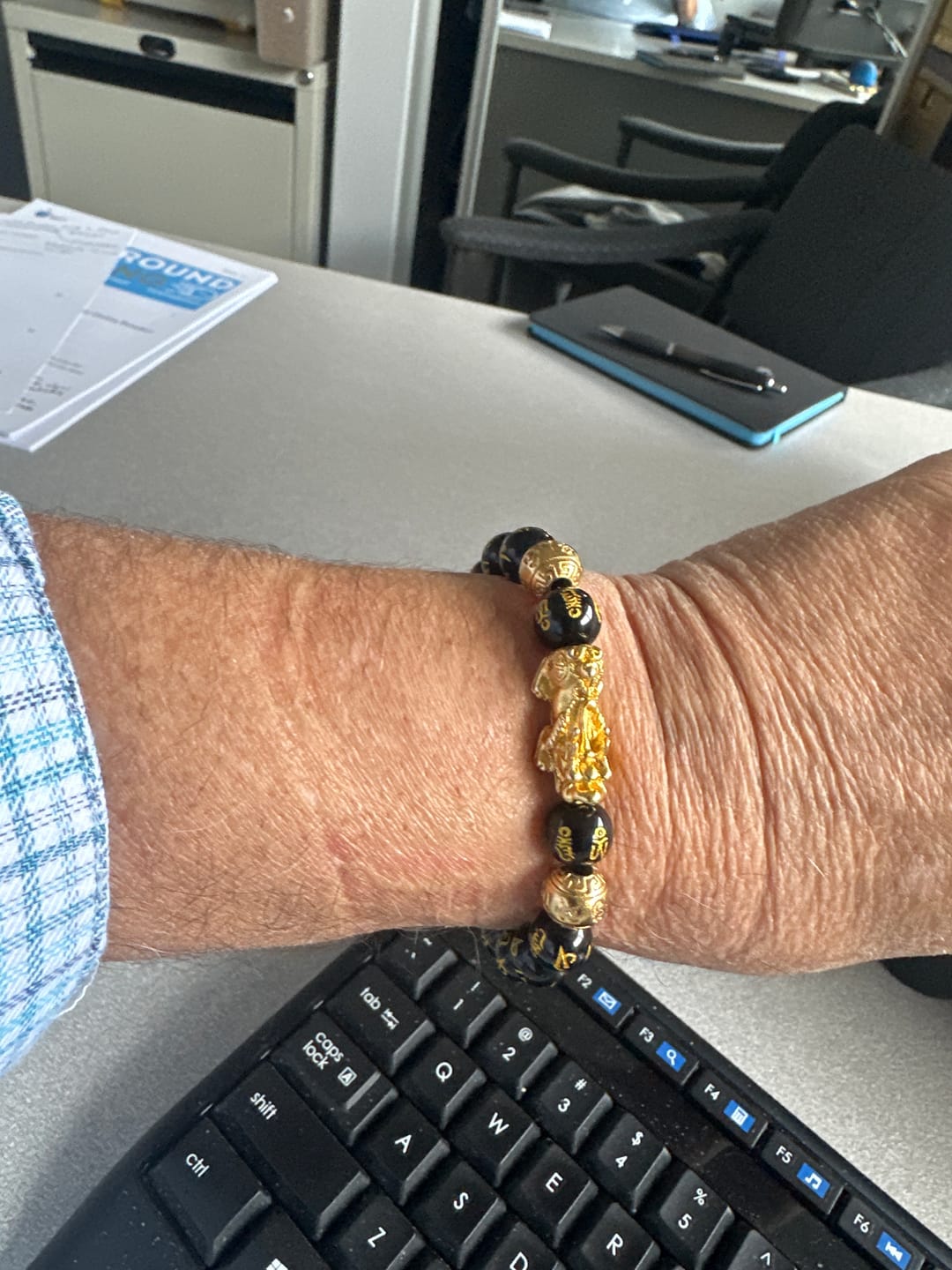 Customer photo review of Buddha Stones FengShui PiXiu Obsidian Wealth Bracelet