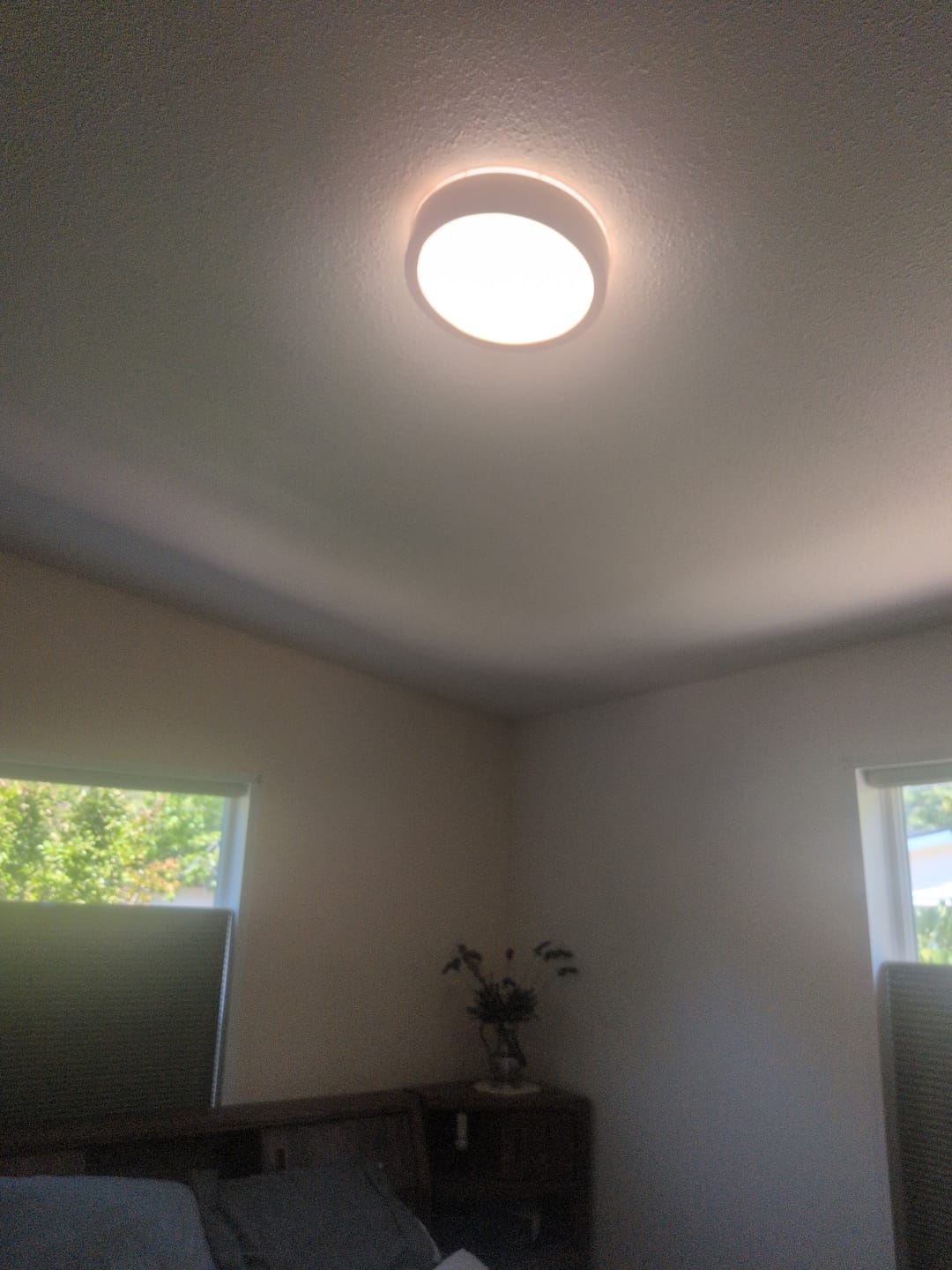 Customer photo review of Scandinavian Wooden Round LED Flush Mount