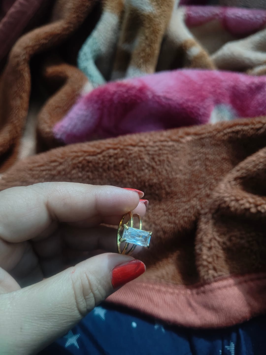 Customer photo review of Stacked Zirconia Gold Ring