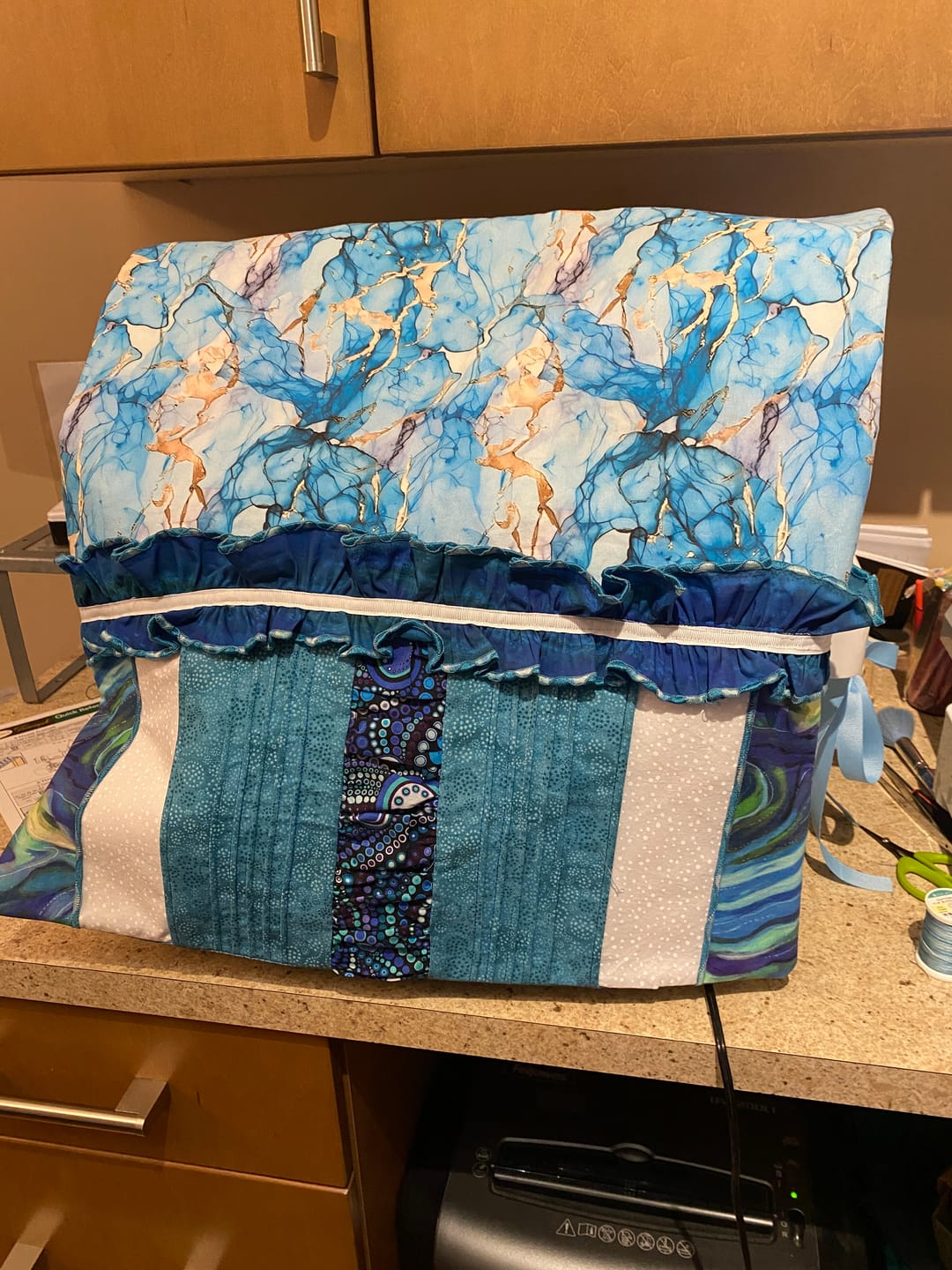 Customer photo review of Elegant Marble Fabric - Blue