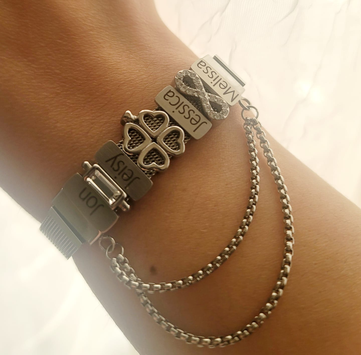Customer photo review of Mesh bracelet silver
