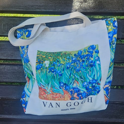 Customer photo review of Irises Painting by Vincent van Gogh Omuz Çantası