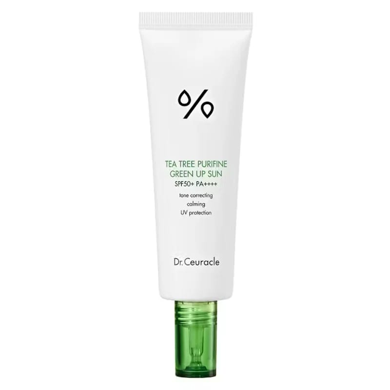 Customer photo review of Saules aizsargkrēms problemātiskai ādai Dr.Ceuracle Tea Tree Purifine Green Up Sun SPF 50+ PA++++