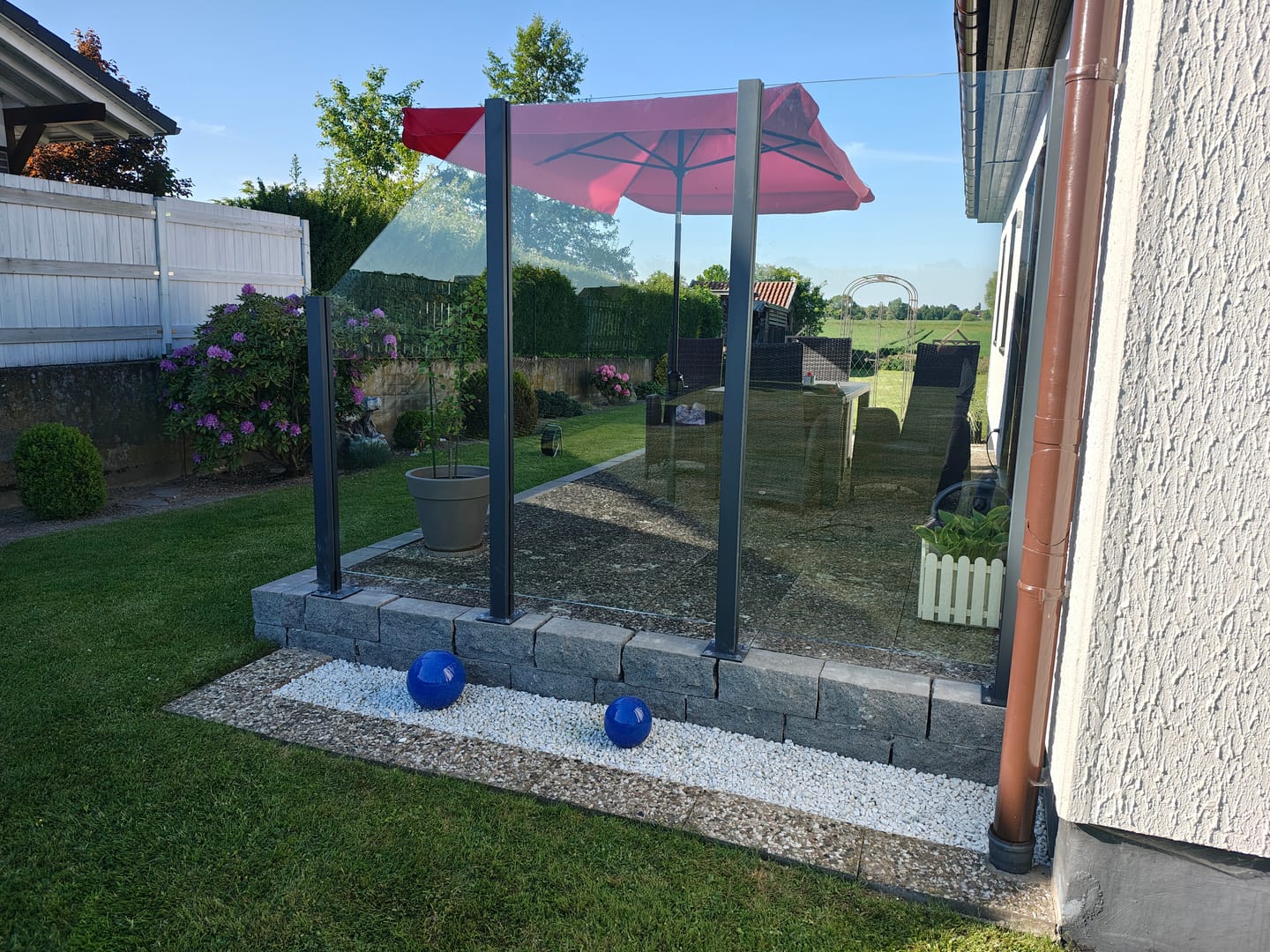 Customer photo review of Windschutz Glas - Glaszaun Klarglas PG4