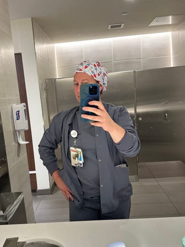 Customer photo review of DuoStyle Scrub Hat - *PREORDER* Bomb Pops (will ship early-mid June) *your entire order will ship together