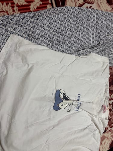 Customer photo review of Snoopy's Bedtime بيجاما حريمي كتف ساقط
