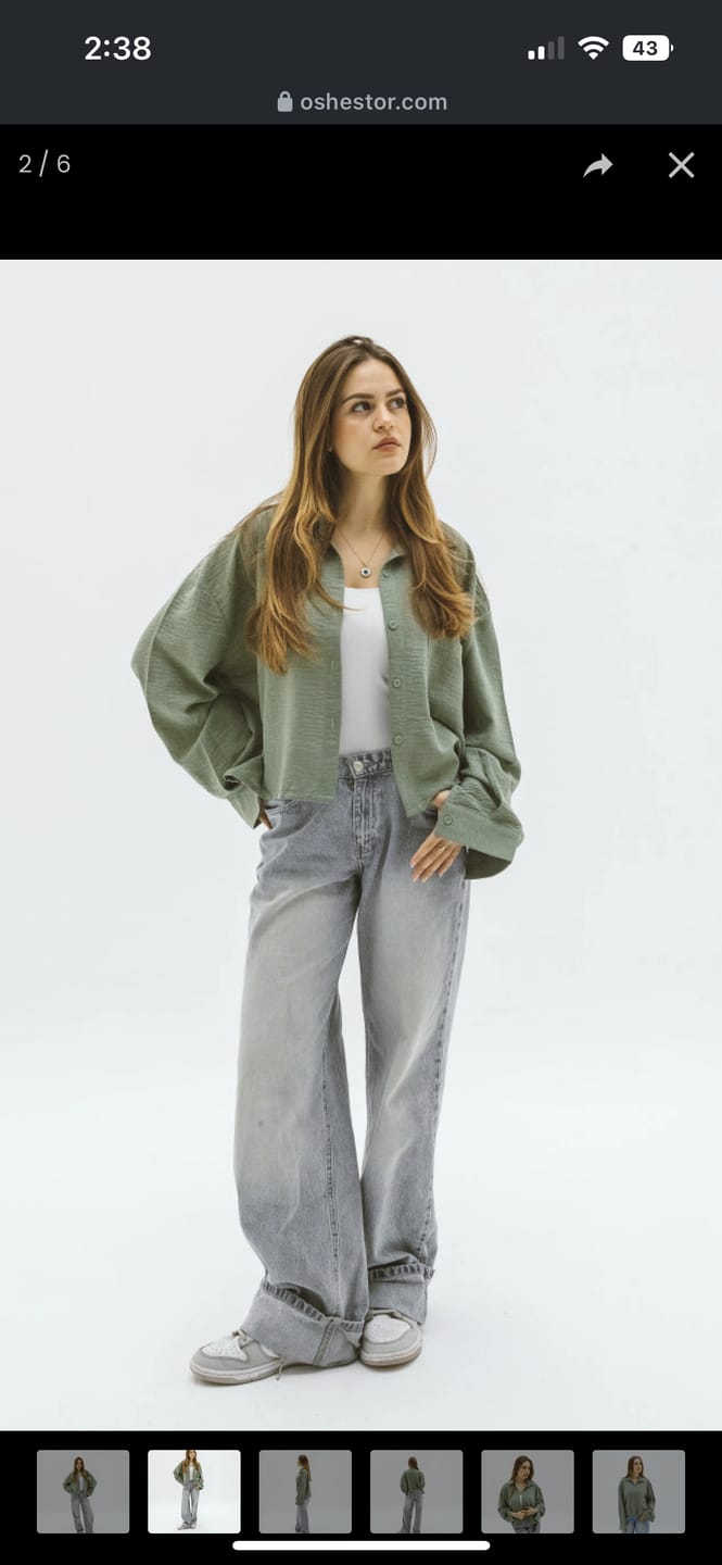 Customer photo review of Cropped Linen Shirt
