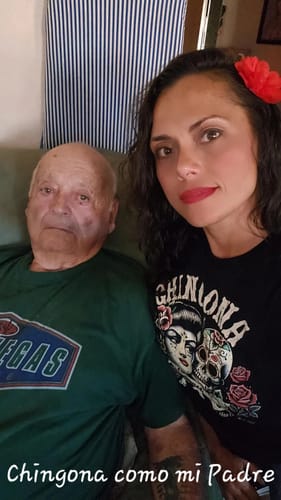 Customer photo review of Chingona Como Mi Padre El Mas Chingon T-Shirt