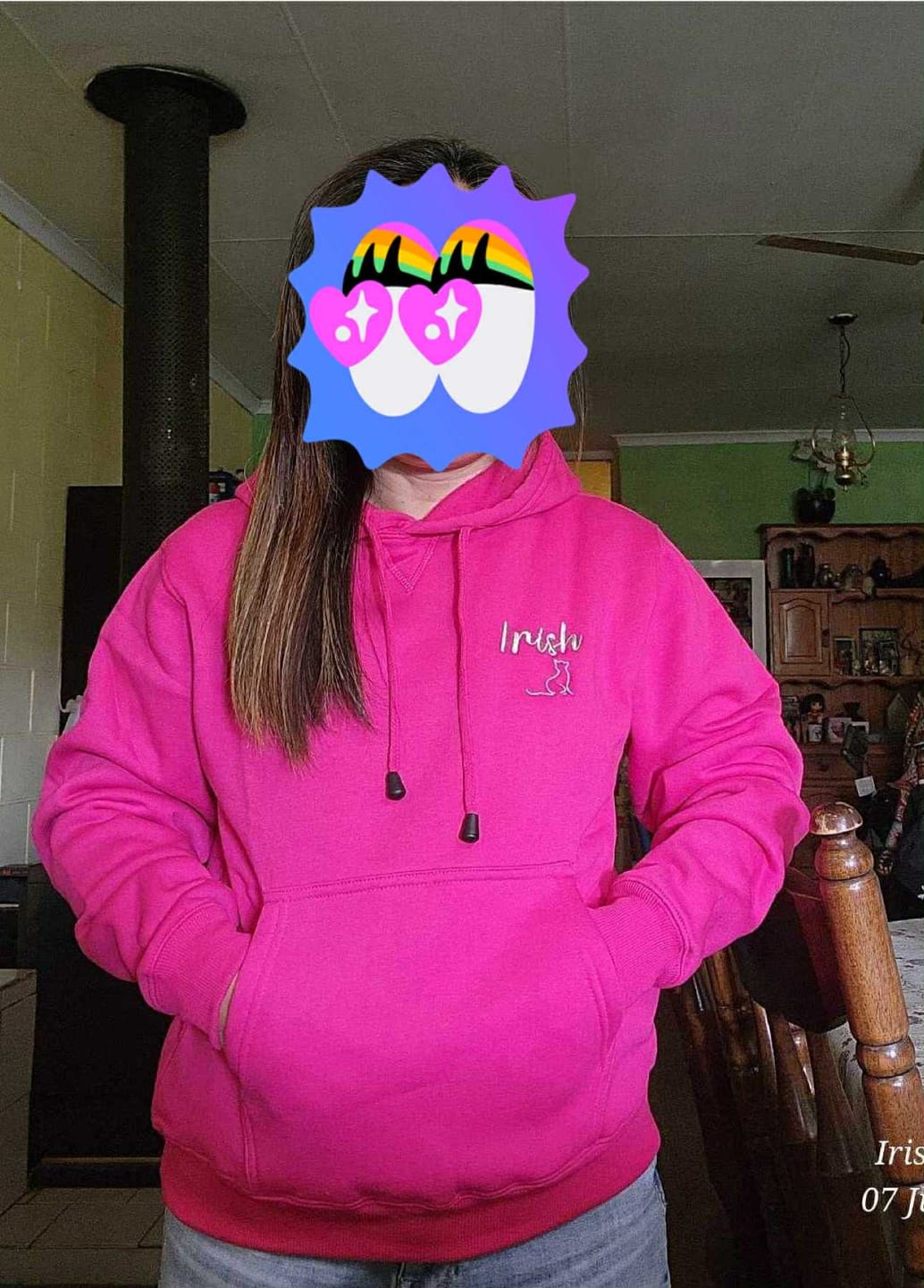 Customer photo review of Ladies Personalised Hoodie - Raspberry