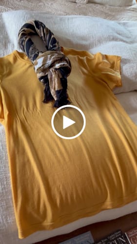 Customer video review of Liza Crew Neck Tee - Marigold