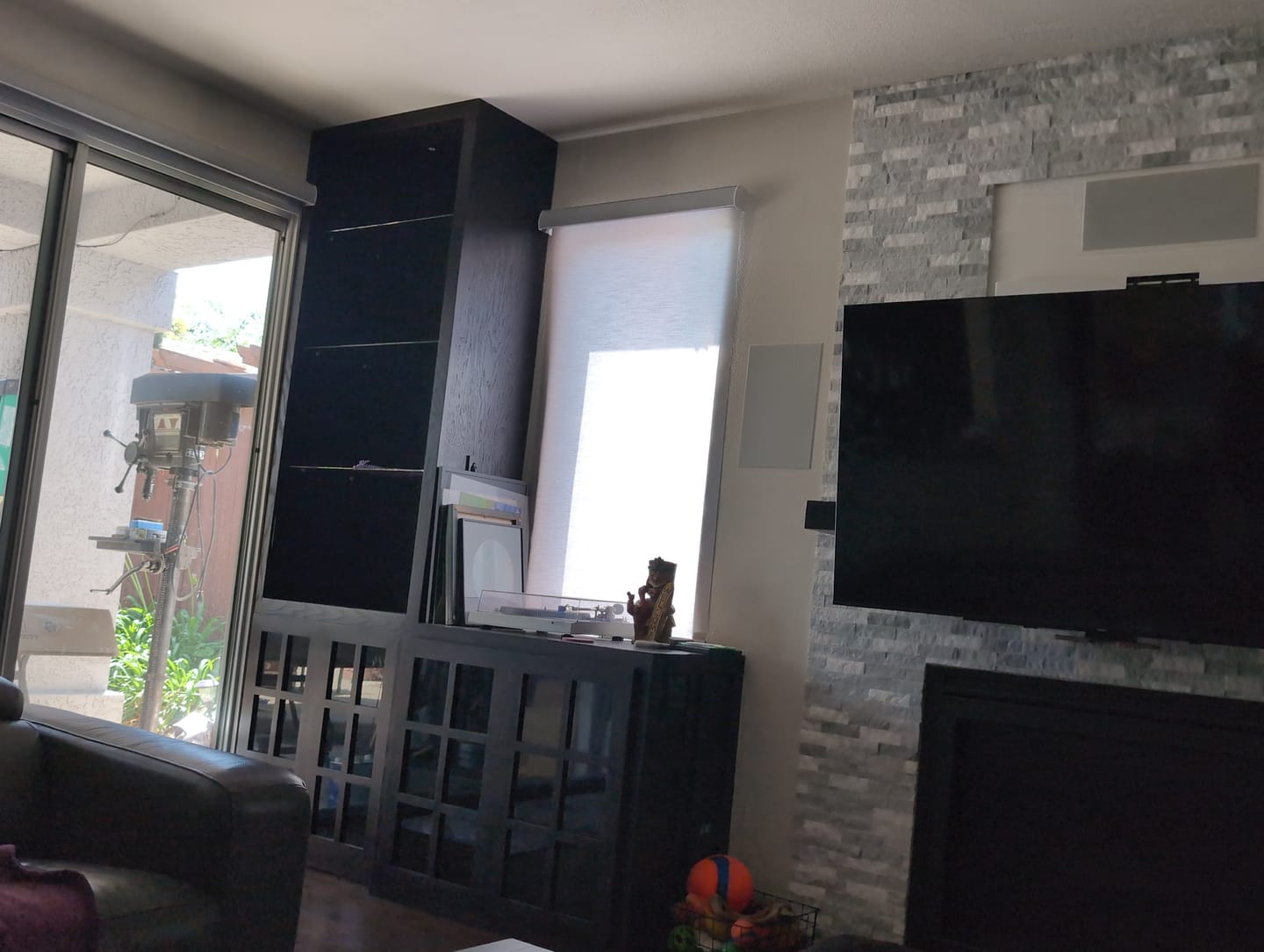 Customer photo review of SmartWings Motorized Light Filtering Roller Shades 70% Blackout Essential