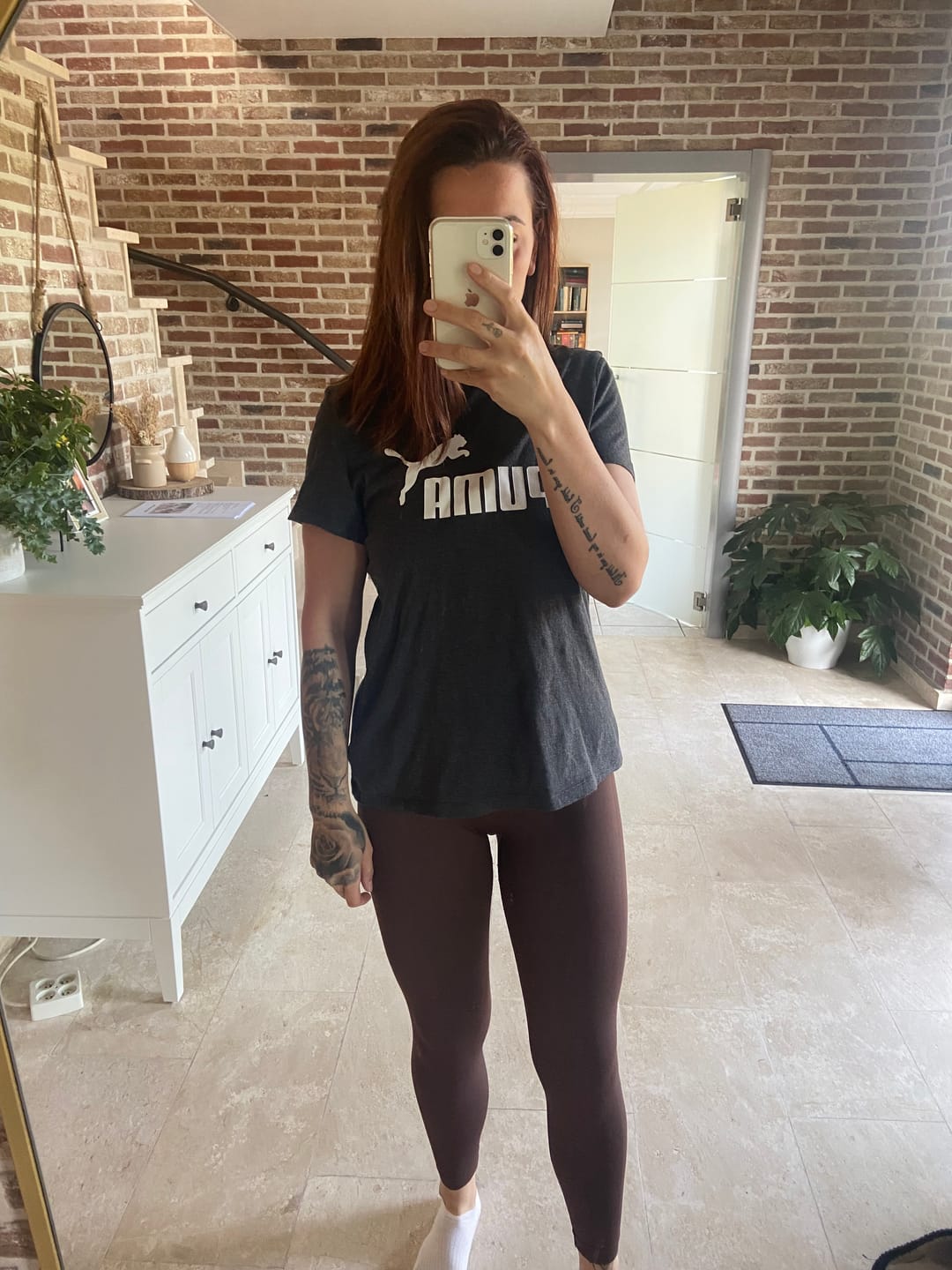 Customer photo review of Nala Seamless Leggings Brown