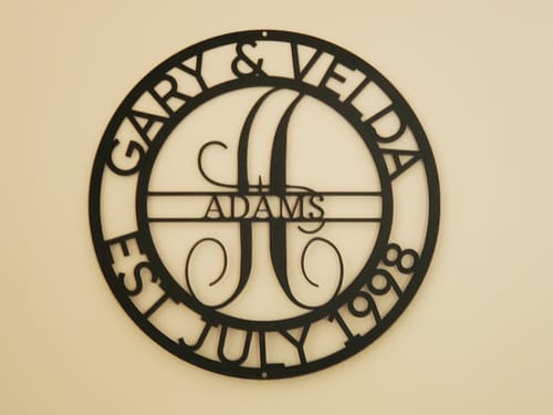 Customer photo review of Elaborate Name - Steel Sign