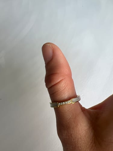 Customer photo review of Mother Of Pearl & Crystal Ring