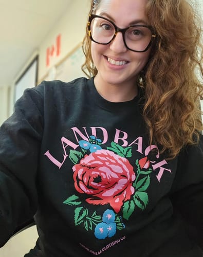 Customer photo review of Rose Land Back Crewneck