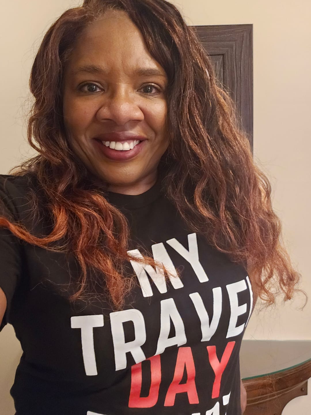 Customer photo review of Airplane Mode On Unisex T-Shirt White Edition
