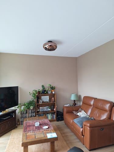 Customer photo review of Plafondlamp Solaris - 1-lichts - Koperkleur - Glas