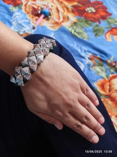 Customer photo review of Dhari Pahuchi Silver Bracelet (pair)