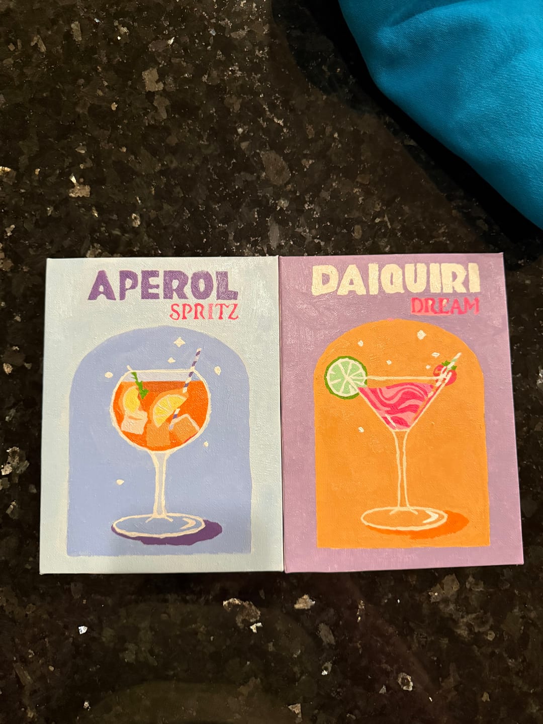 Customer photo review of 12 Mini Paintings | Colorful Cocktail Bundle