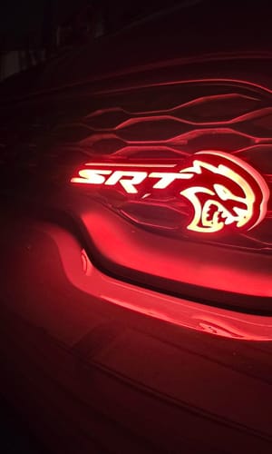 Customer photo review of SRT Hellcat LED Emblem Badge: (Multicolor)