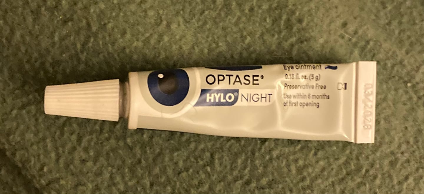 Customer photo review of OPTASE® HYLO Night™ Eye Ointment