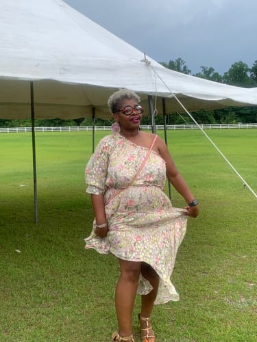 Customer photo review of Floral Tiered Dress